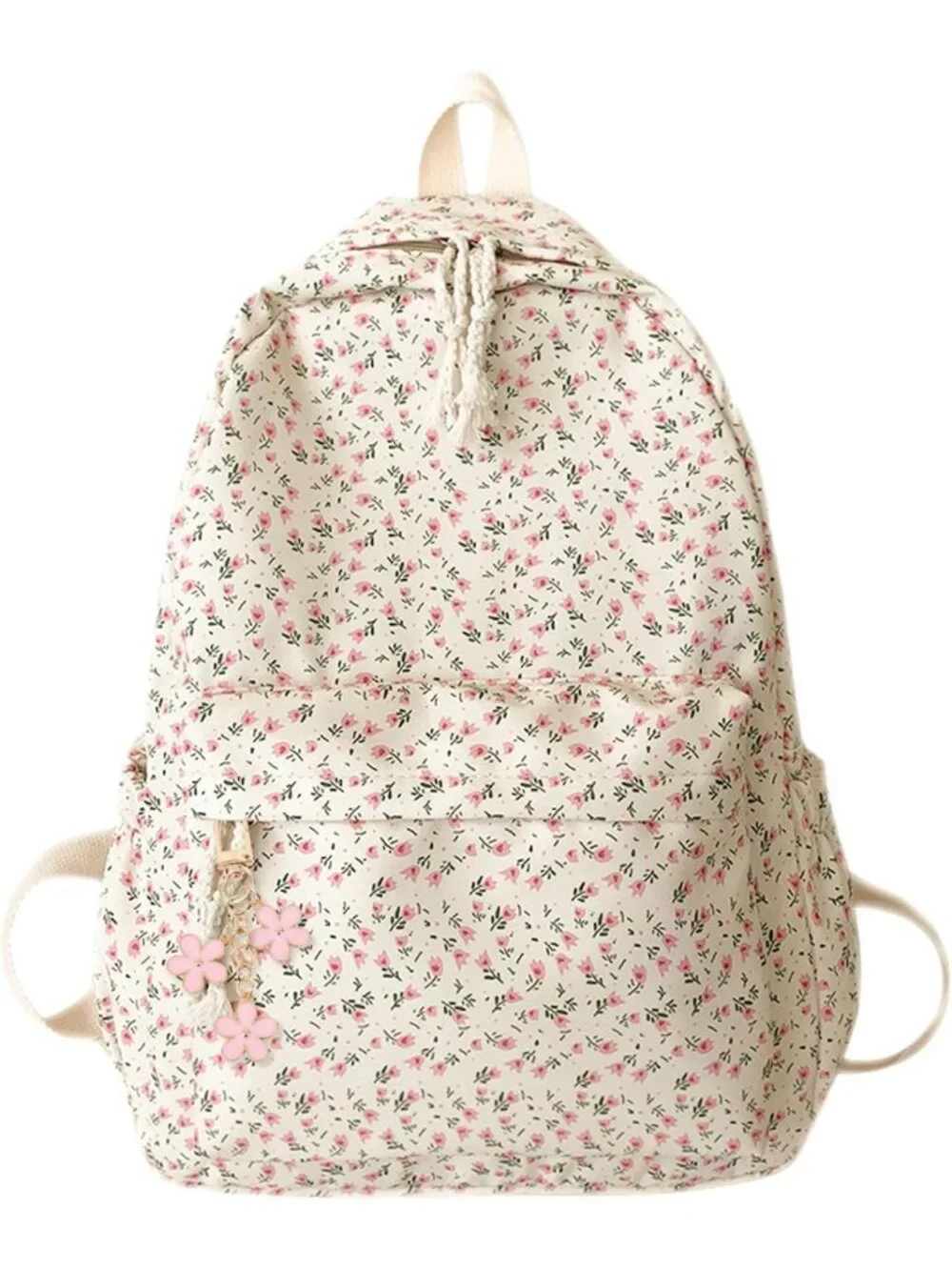Cute Pink Floral Backpack for Women & Teens | Preppy School Bag with Flowers